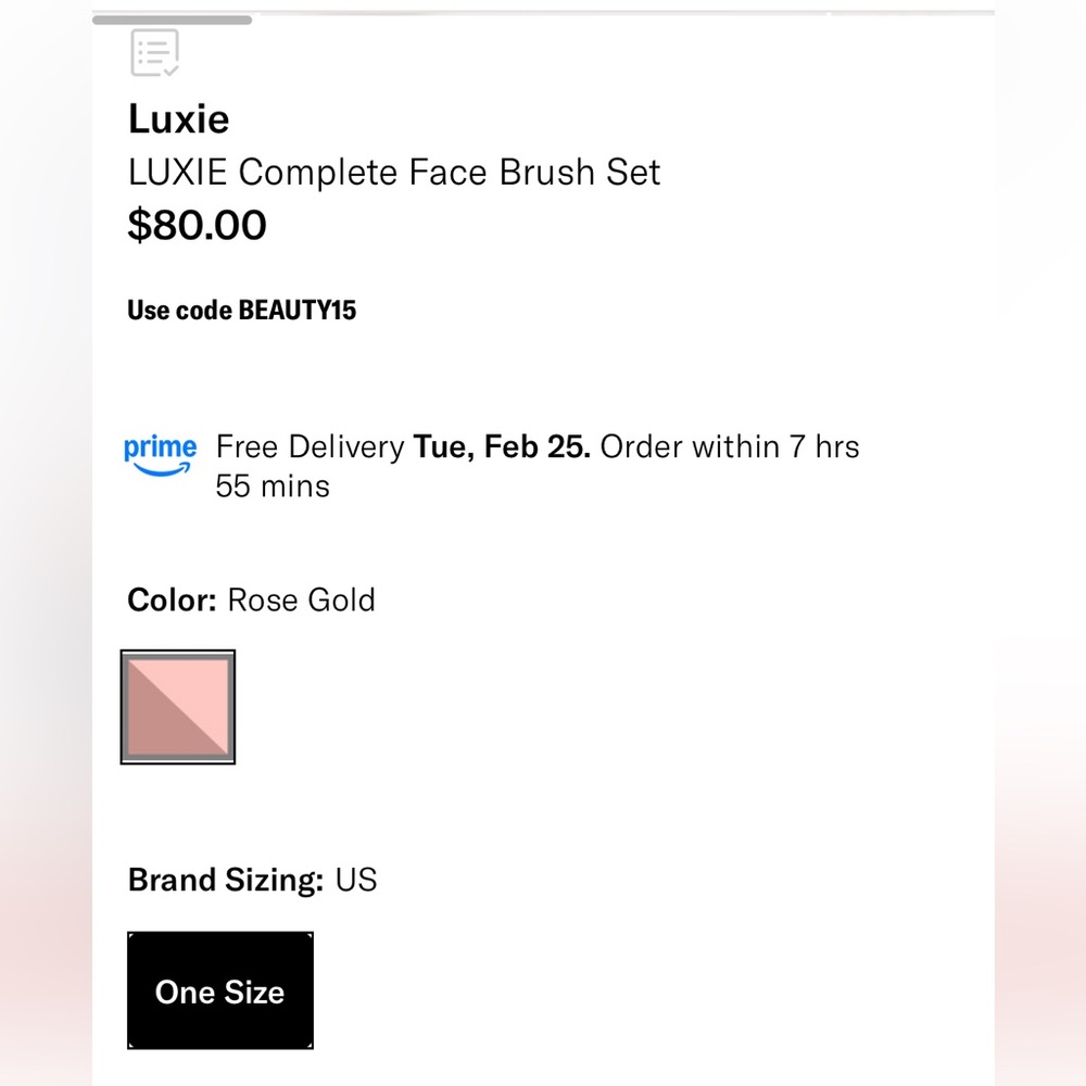 NWT and NIB Luxie complete face brush set in rose gold color. - Picture 6 of 8